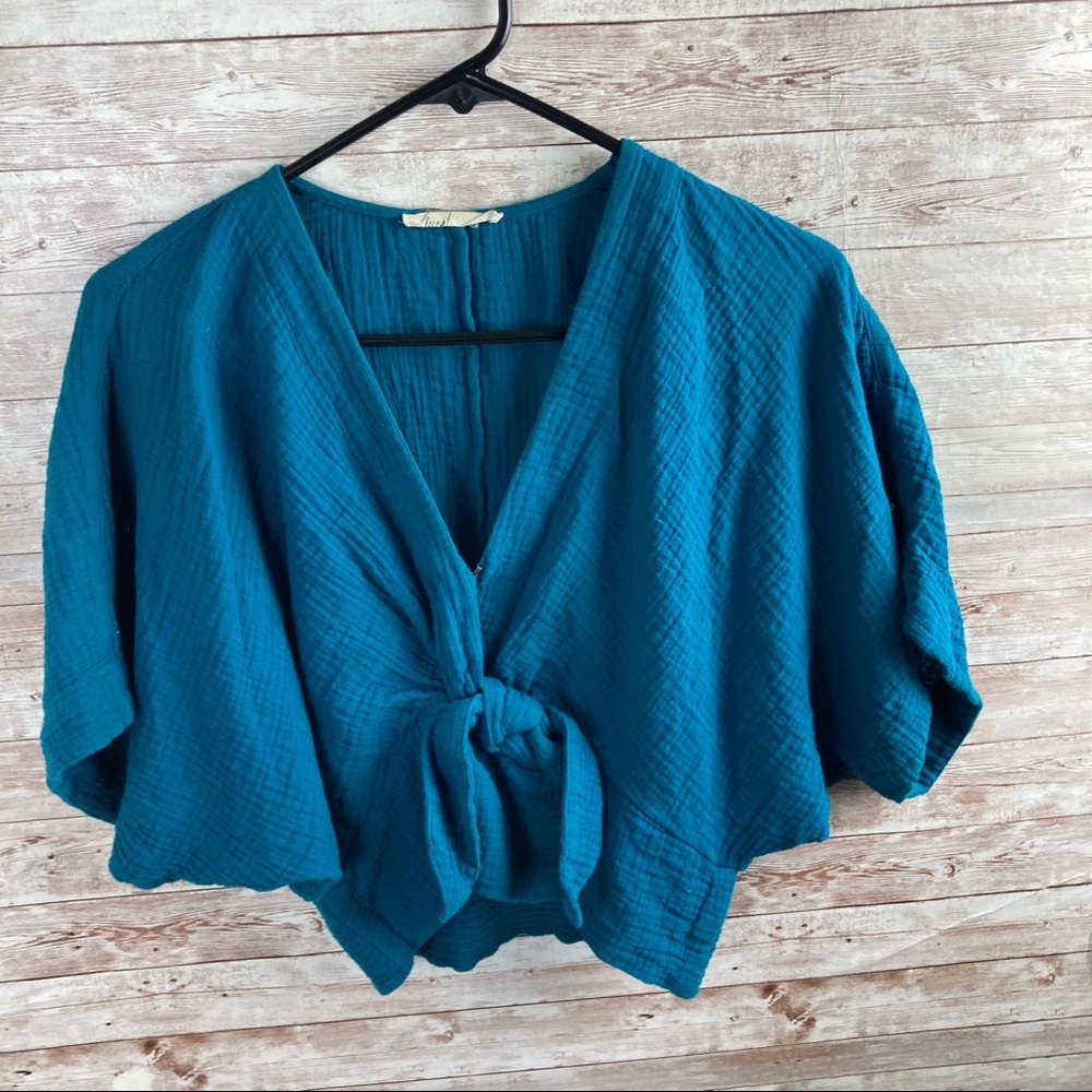 Anthropologie Floreat Blue Blouse